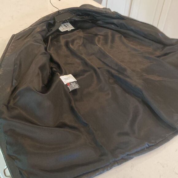 LNR Black Leather Zip Up Thermal Jacket Large - Picture 11 of 12